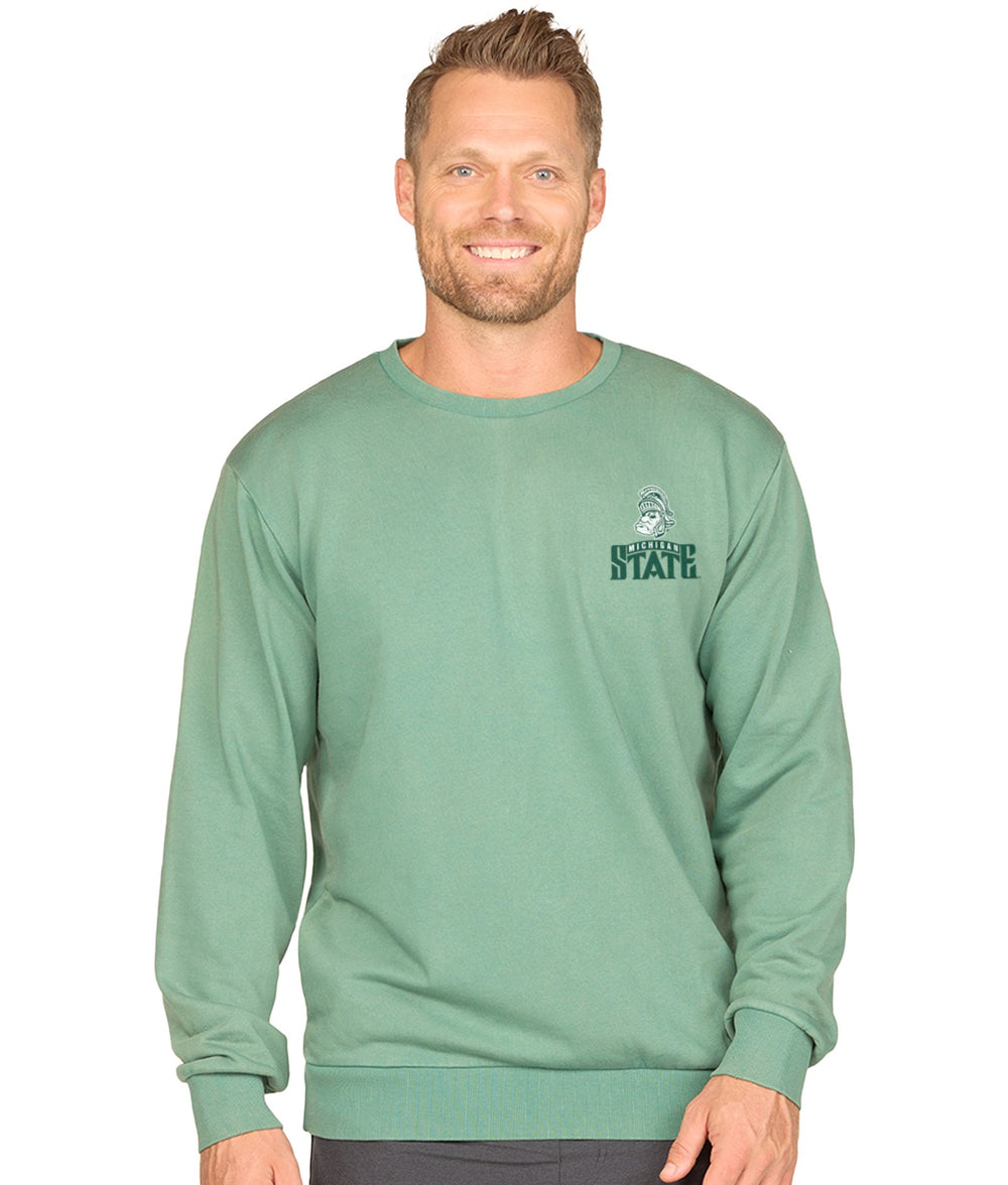 Men's Spruce Shade Michigan State Spartans Classic Summit Crewneck Fleece