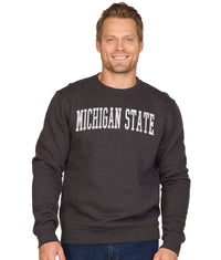 Men's Vintage Black Michigan State Spartans Distressed Brooks III Crewneck
