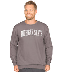 Men's Pavement Michigan State Spartans Distressed Summit Crewneck Fleece