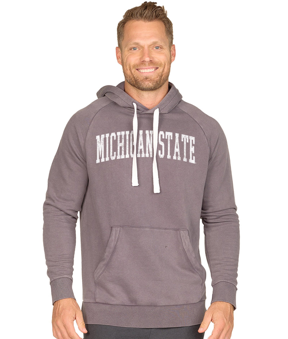 Men's Pavement Michigan State Spartans Distressed Summit Pullover Fleece Hoodie