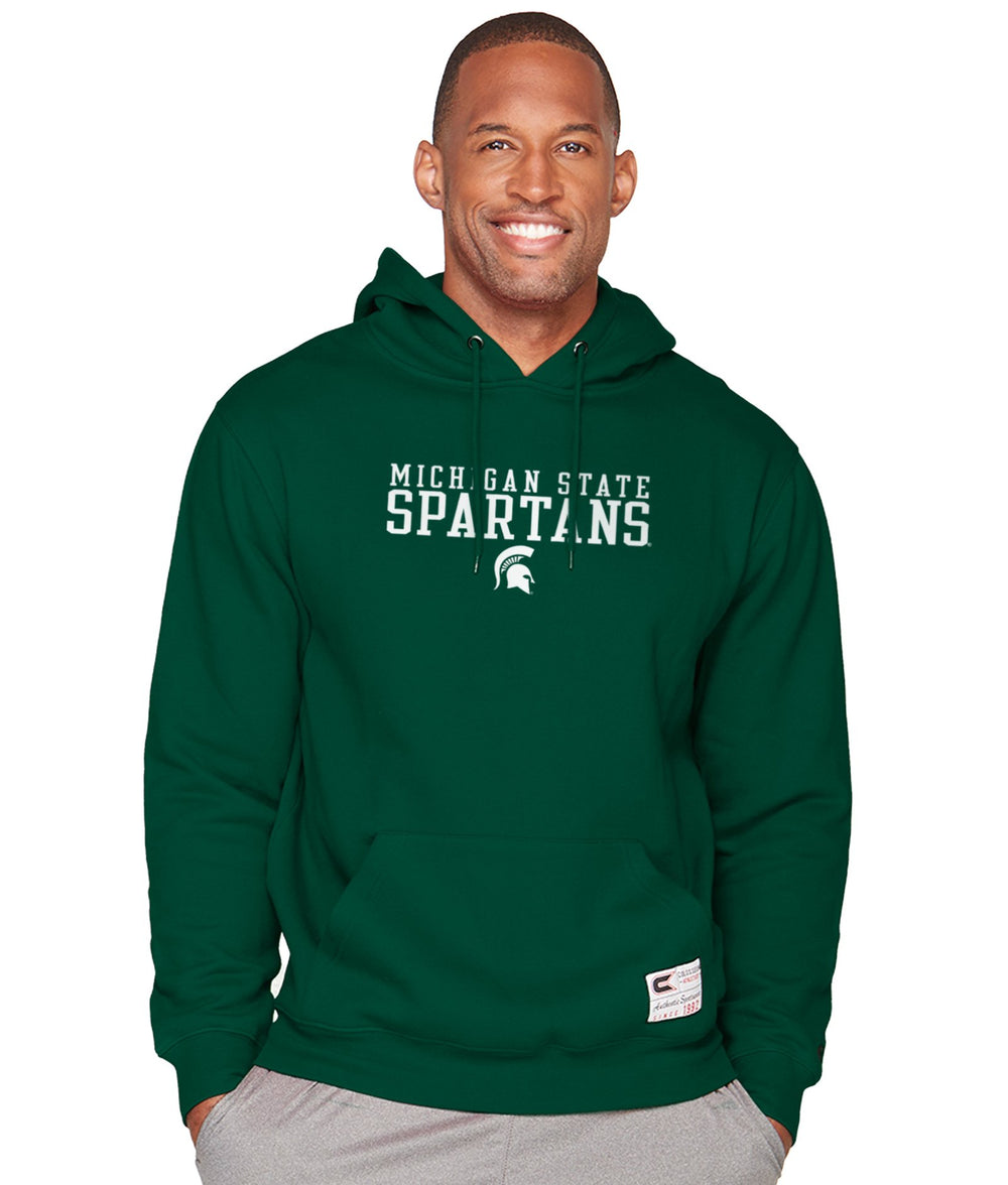 Men's Forest Green Michigan State Spartans Equilibrium Authentic Pullover Hoodie