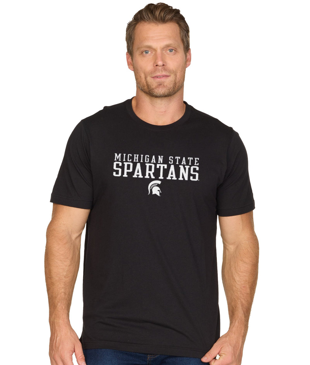 Men's Black Michigan State Spartans Equilibrium Field Short Sleeve Tee