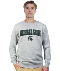 Men's Heather Grey Michigan State Spartans Campus Crewneck