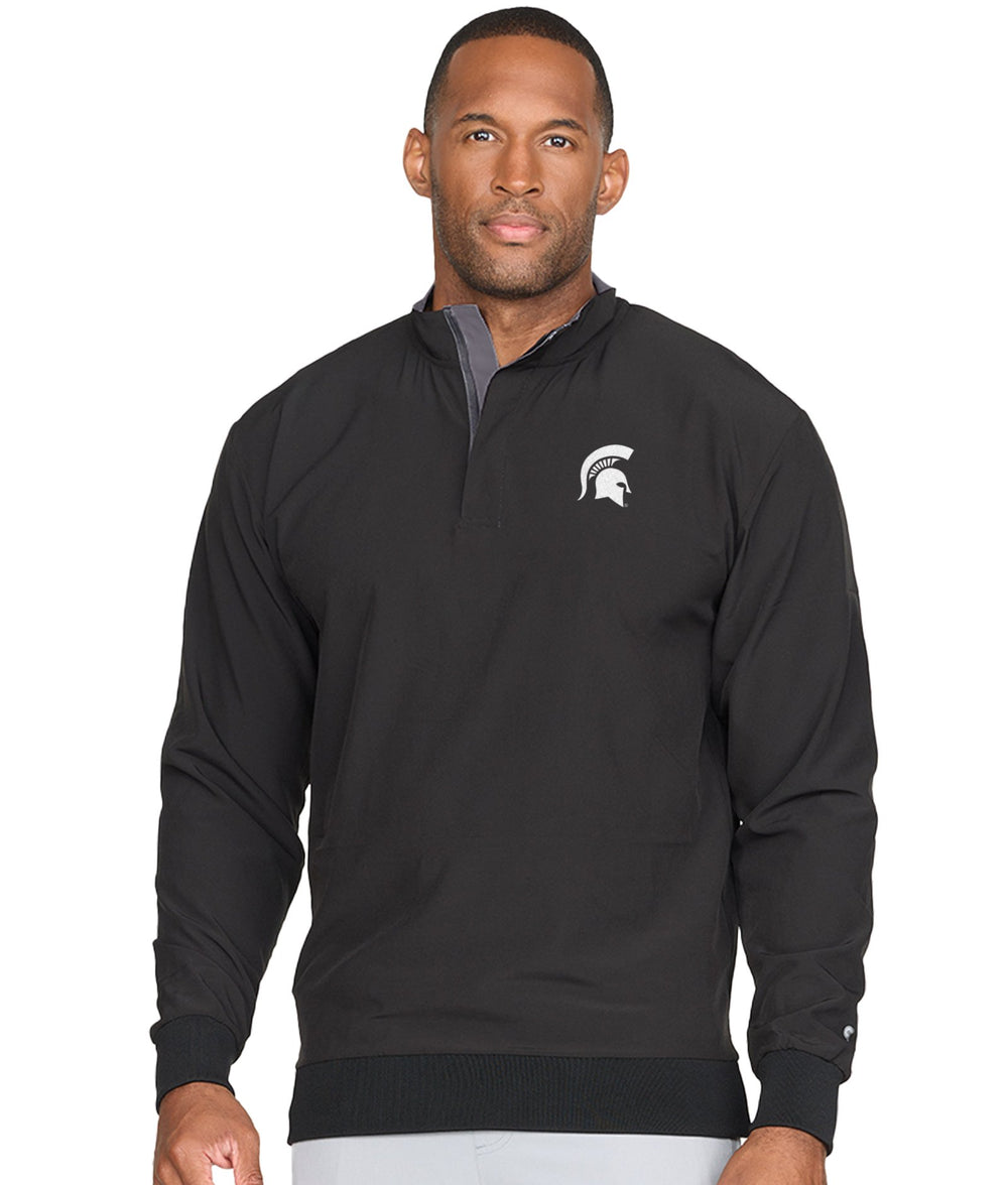 Men's Black Michigan State Spartans Prime Commodore Quarter Zip Pullover