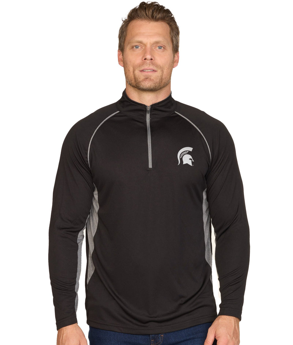 Men's Black Michigan State Spartans Prime Glide Long Sleeve Quarter Zip Windshirt