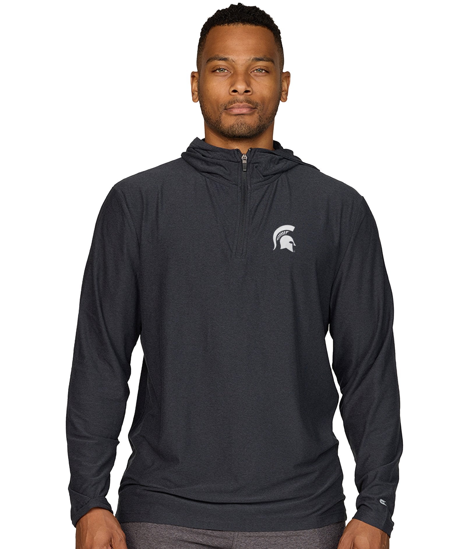 Men's Black Michigan State Spartans Prime Jagger Pullover Hooded Quarter Zip