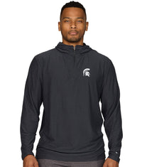 Men's Black Michigan State Spartans Prime Jagger Pullover Hooded Quarter Zip