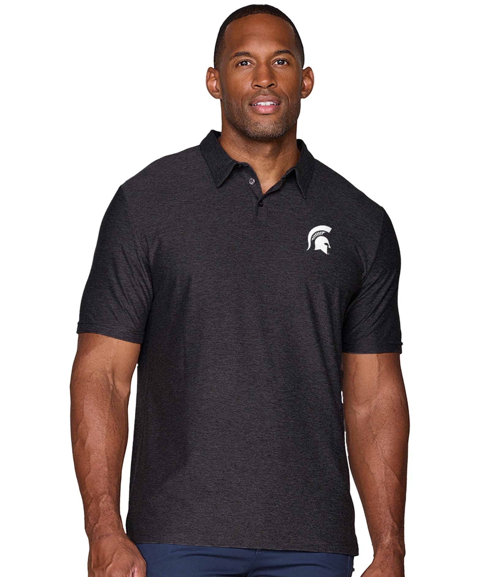 Men's Black Michigan State Spartans Prime Kent Polo