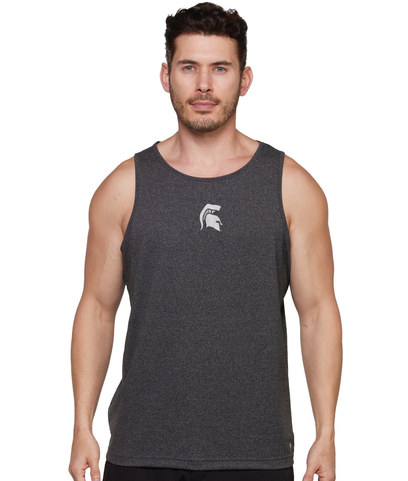 Men's Heather Black Michigan State Spartans Prime Lifting Tank Top