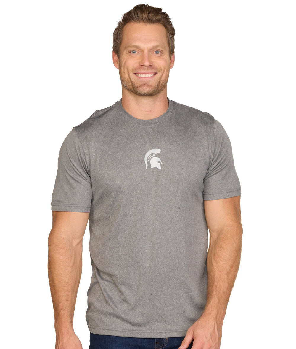 Men's Charcoal Michigan State Spartans Prime Trail Heather Short Sleeve Tee