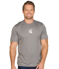 Men's Charcoal Michigan State Spartans Prime Trail Heather Short Sleeve Tee