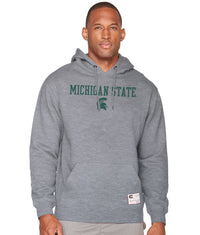 Men's Heather Grey Michigan State Spartans Stacked Authentic Pullover Hoodie