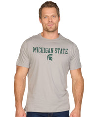 Men's Grey Michigan State Spartans Stacked Field Short Sleeve Tee