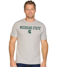 Men's Heather Grey Michigan State Spartans Stacked Playbook Short Sleeve Tee