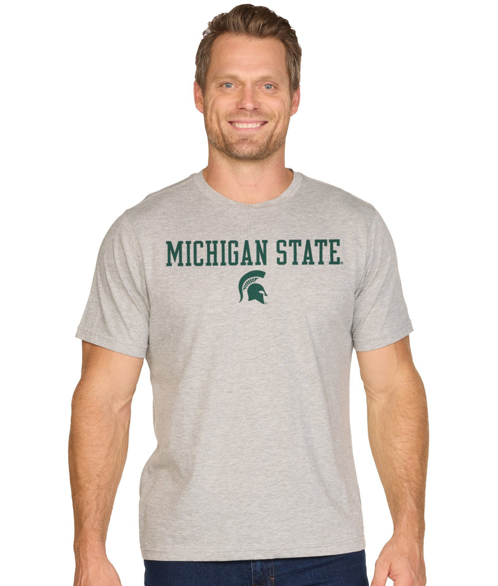 Men's Grey Michigan State Spartans Stacked Sustainable Short Sleeve Tee