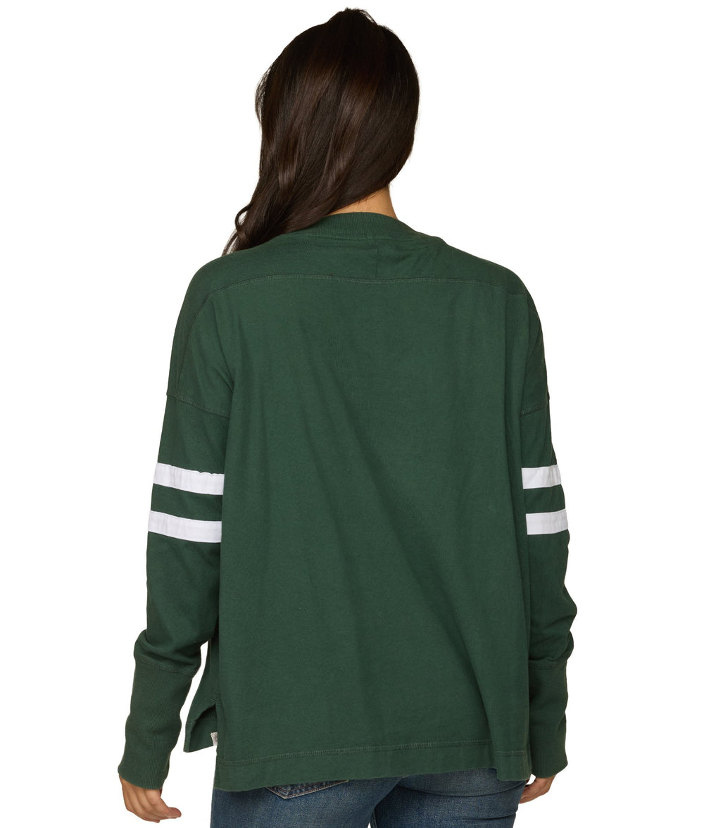 Women's Michigan State Spartans Violet Oversized Long Sleeve Knit Top