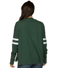Women's Michigan State Spartans Violet Oversized Long Sleeve Knit Top