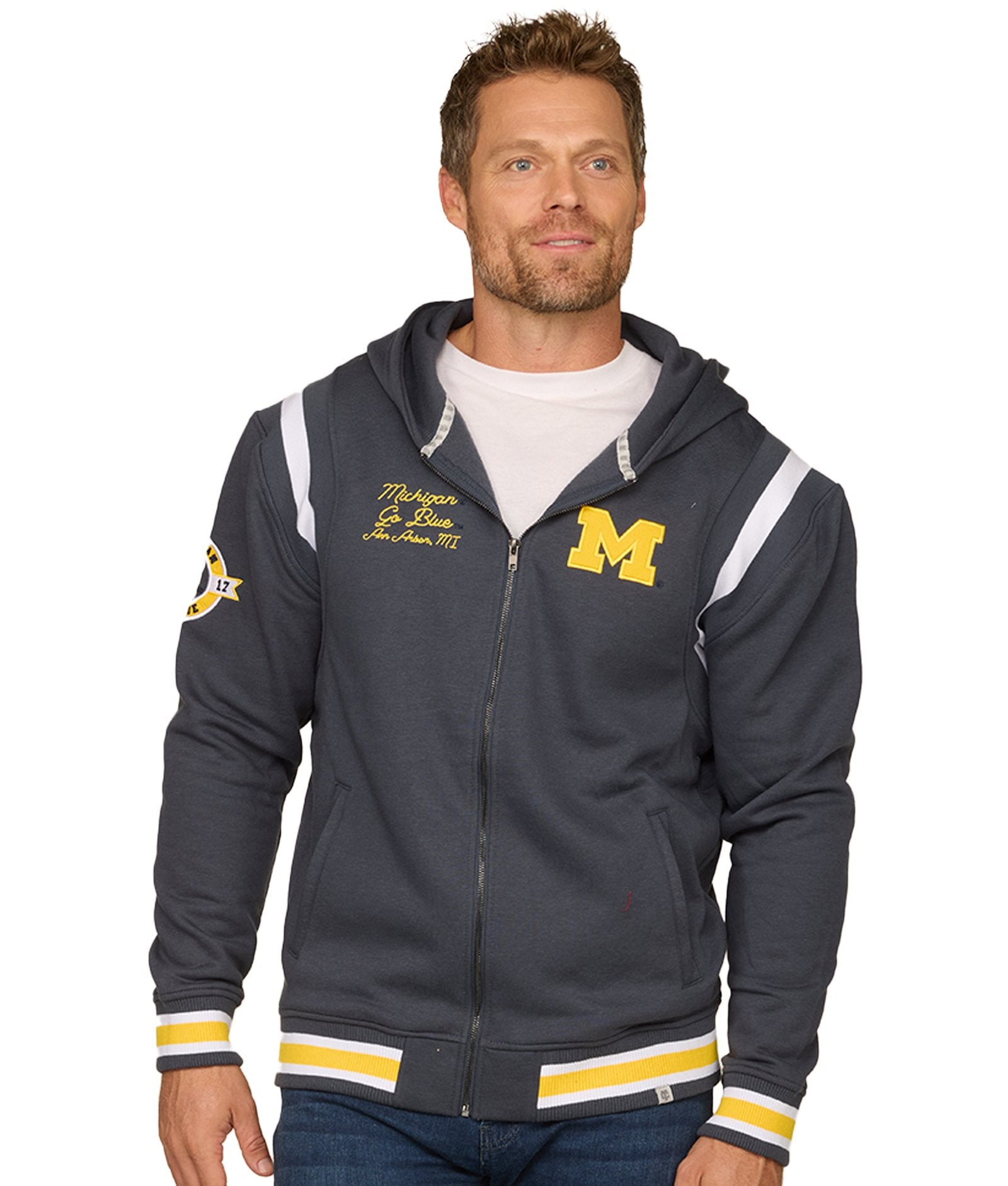 Michigan Wolverines Robe Michigan Wolverines Grand Tour Full Zip Jacket – Colosseum Athletics