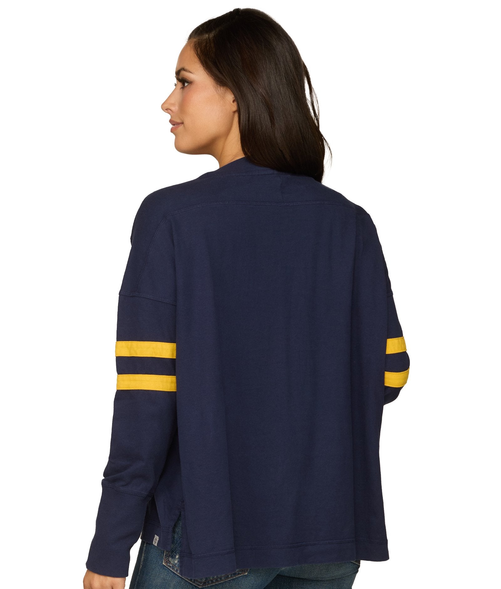 Women's Michigan Wolverines Violet Oversized Long Sleeve Knit Top