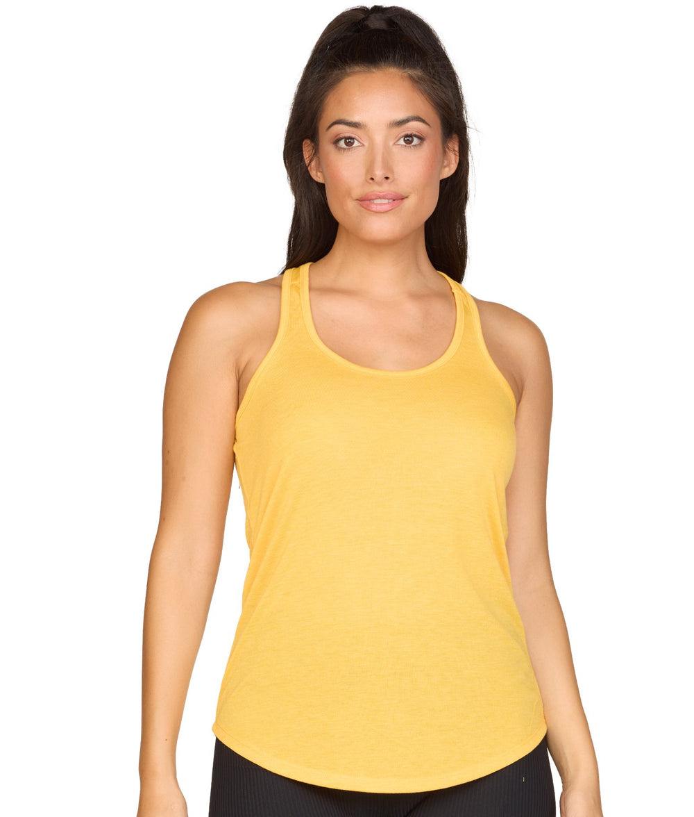 Women's Gold Mila Racerback Heather Tank