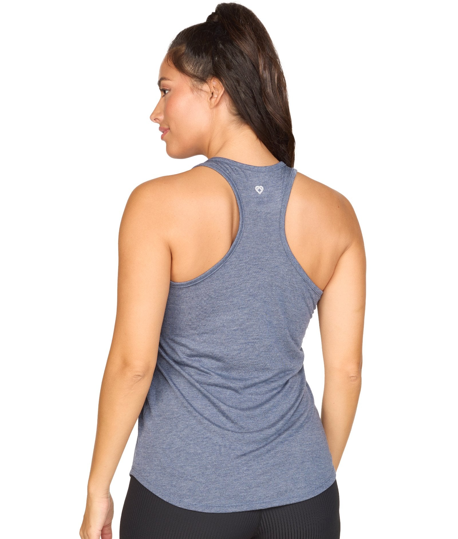 Women's Navy Mila Racerback Heather Tank