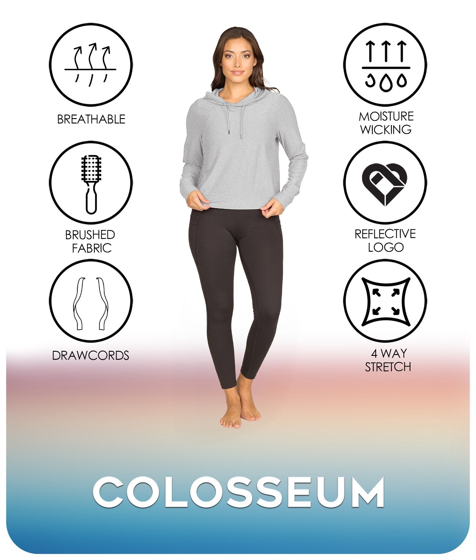 Women's Ash Grey Morgan Hoodie Features