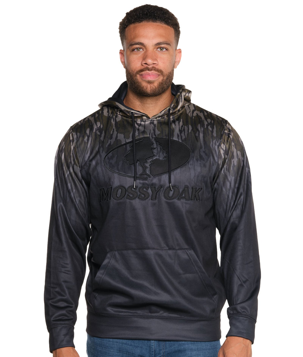 Men's Mossy Oak Black Clip Performance Hoodie