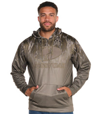 Men's Mossy Oak Olive Khaki Clip Performance Hoodie