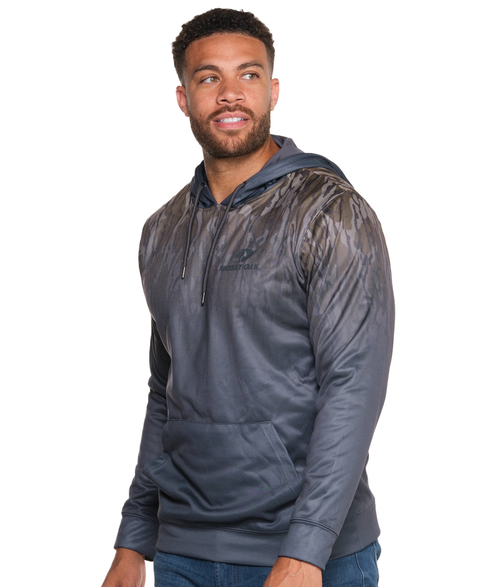 Men's Mossy Oak Charcoal Strike Performance Fleece Hoodie