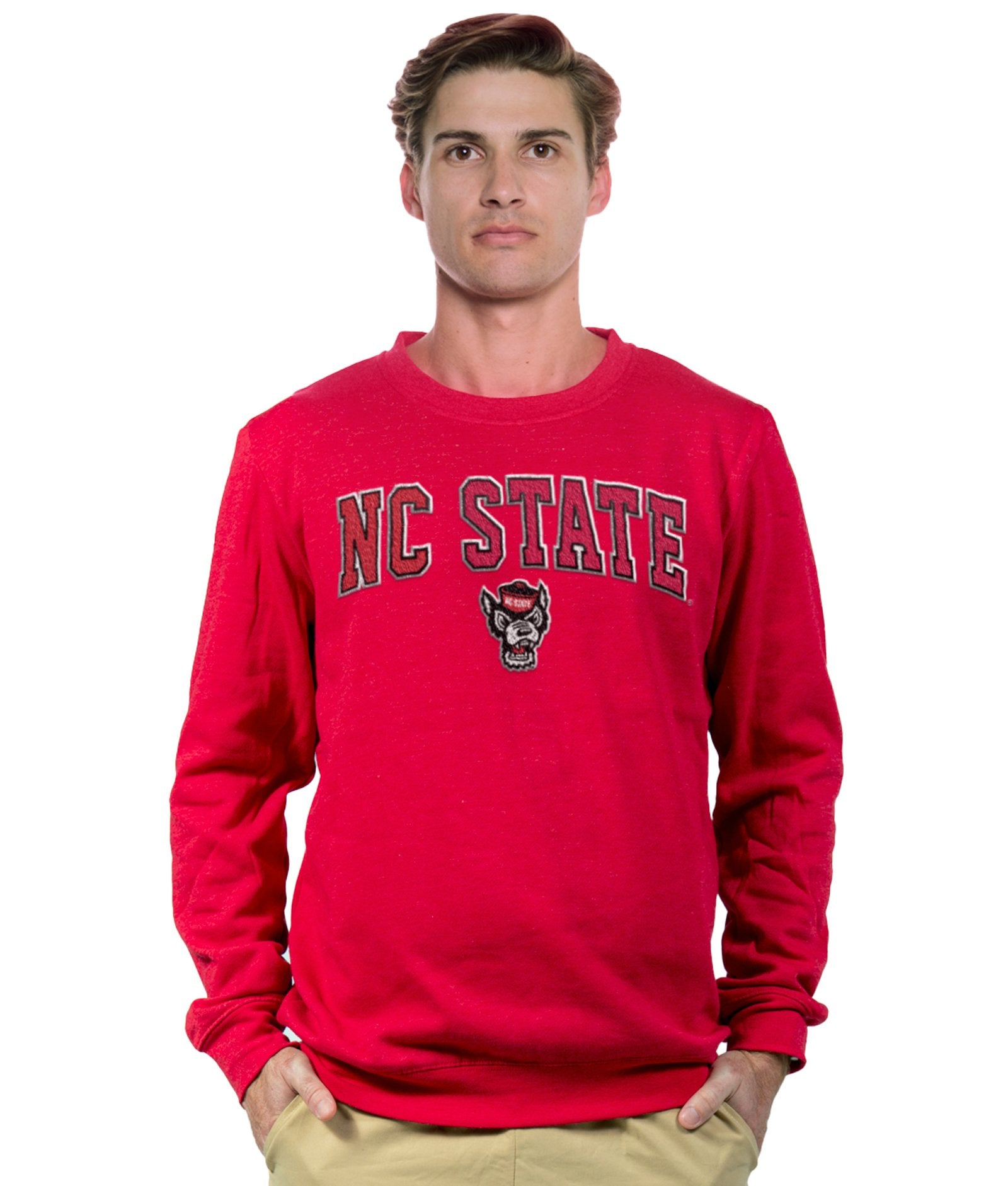 Men's Red NC State Wolfpack Campus Crewneck