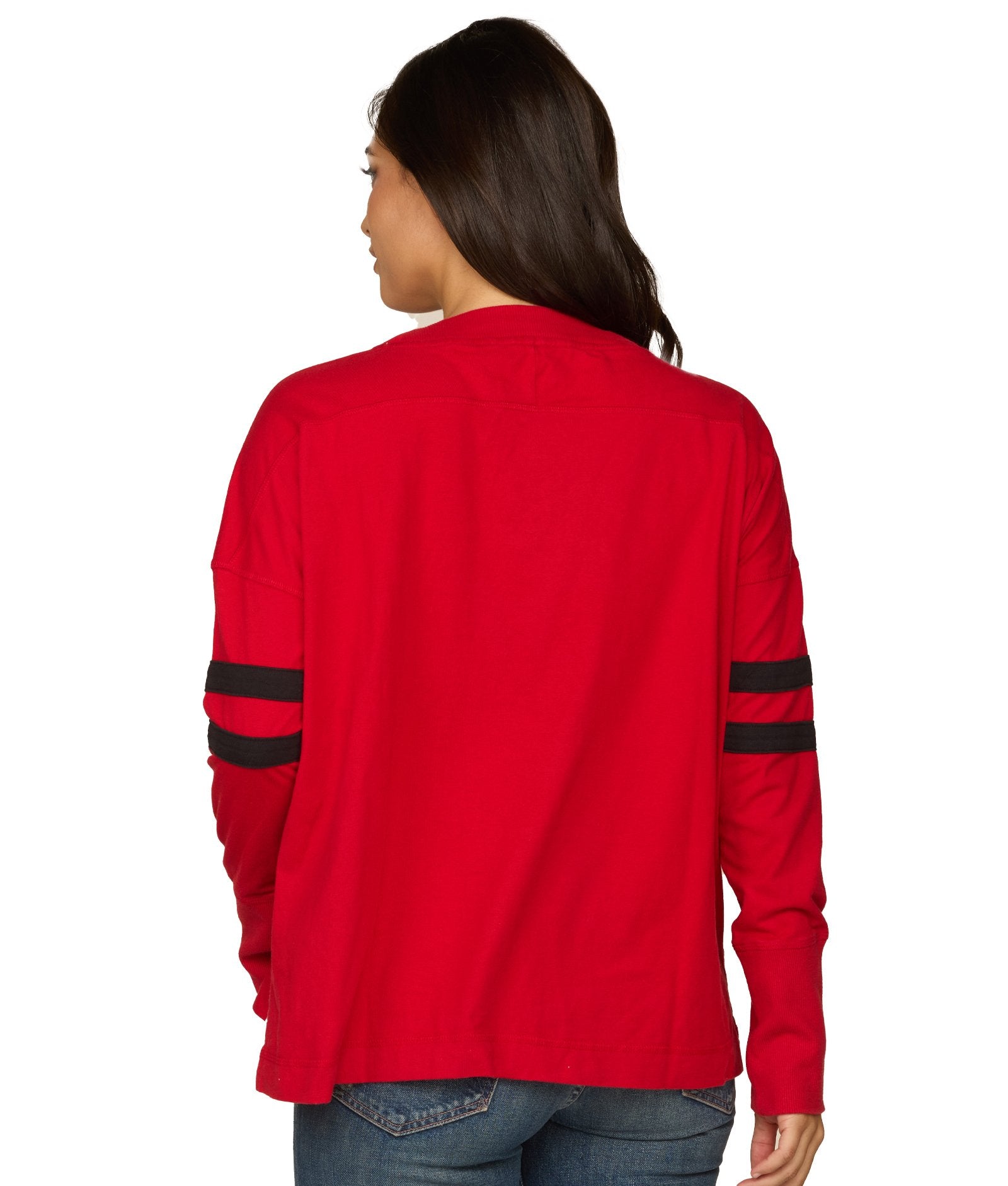 Women's Nebraska Cornhuskers Violet Oversized Long Sleeve Knit Top