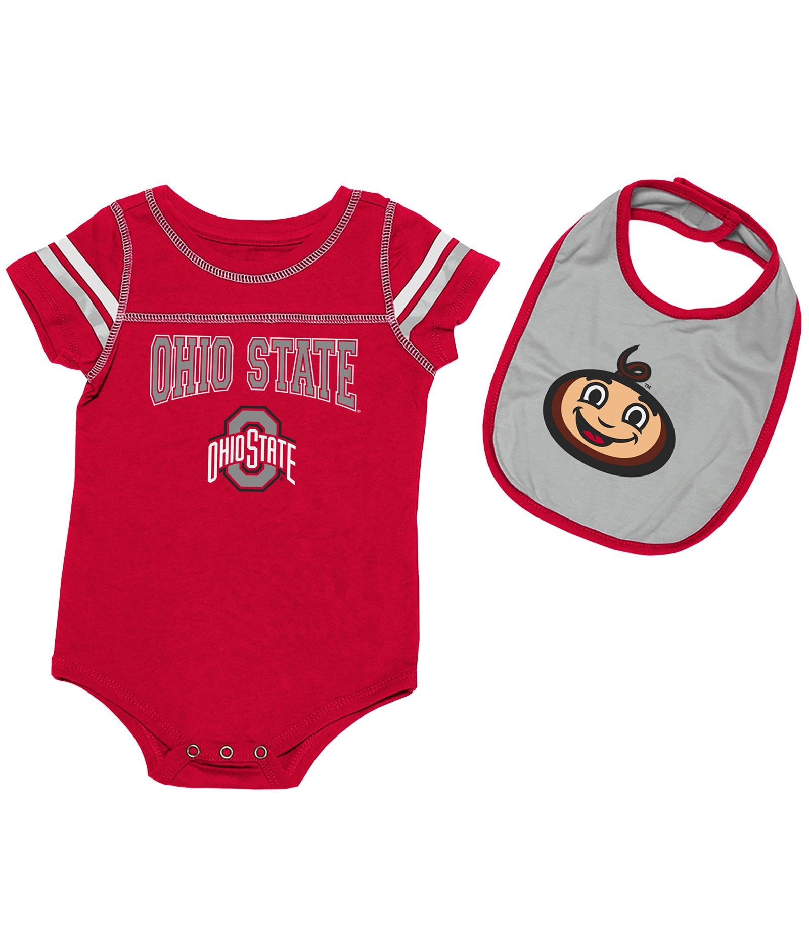 Infant Ohio State Buckeyes Chocolate Onesie and Bib Set