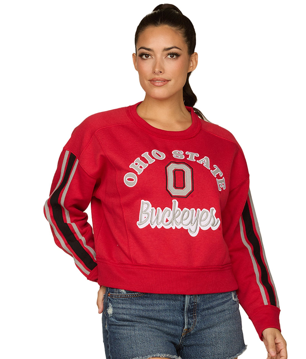 Women's Ohio State Buckeyes Honeymoon Drop Shoulder Crew