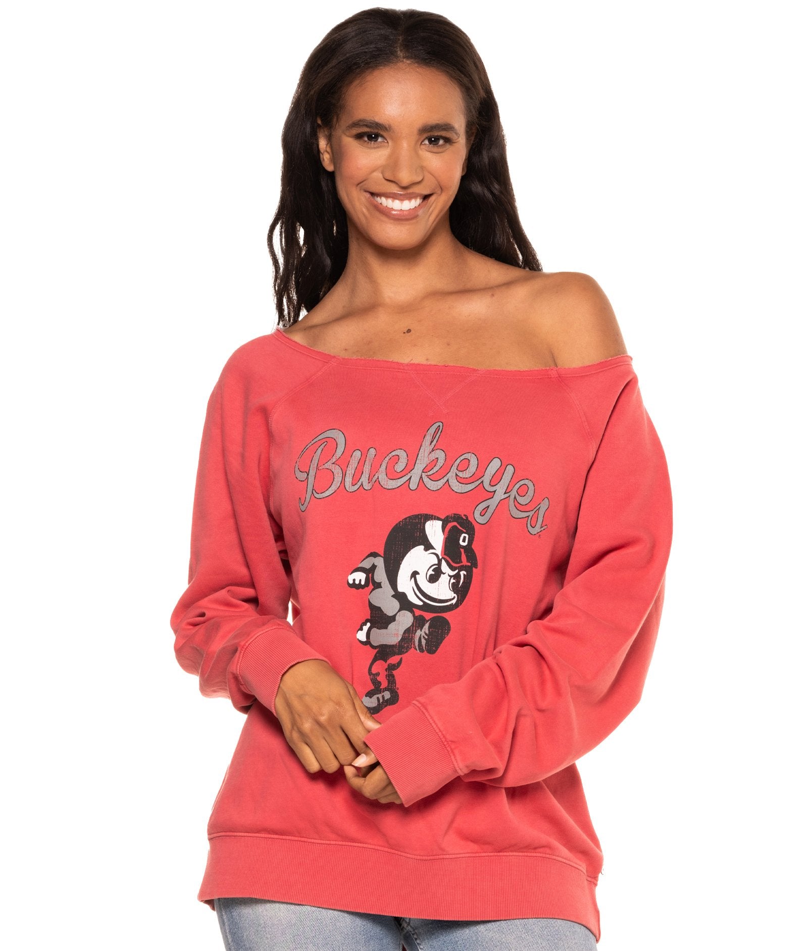 Women's Ohio State Buckeyes Off The Shoulder Fleece