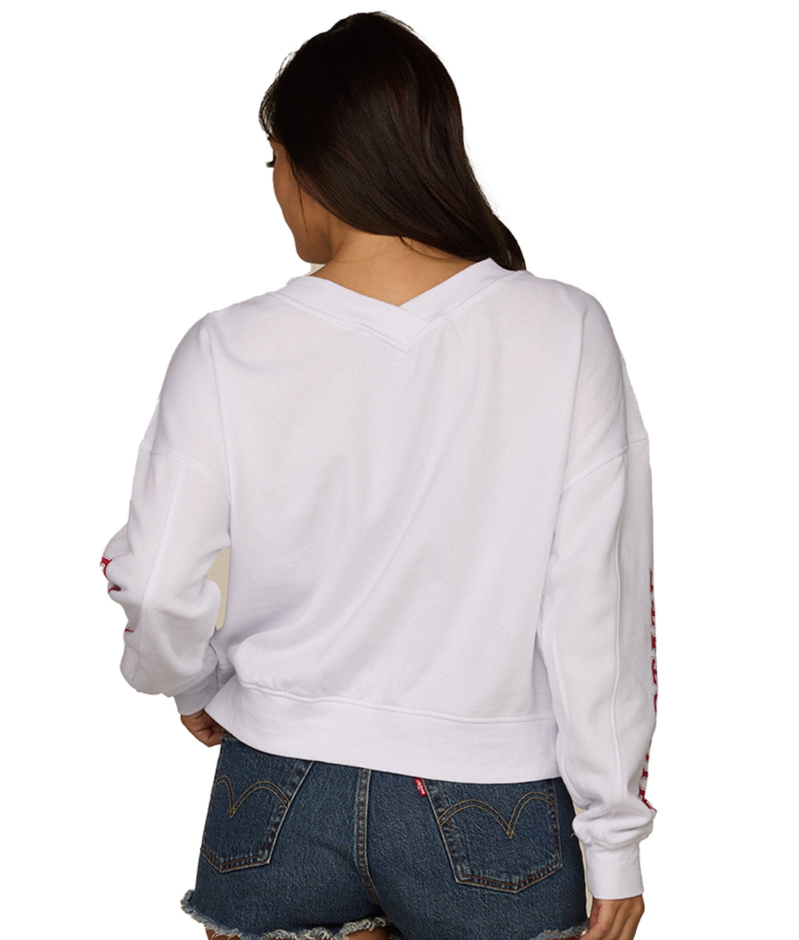 Women's Ohio State Buckeyes Oh Crepe V-Neck Fleece