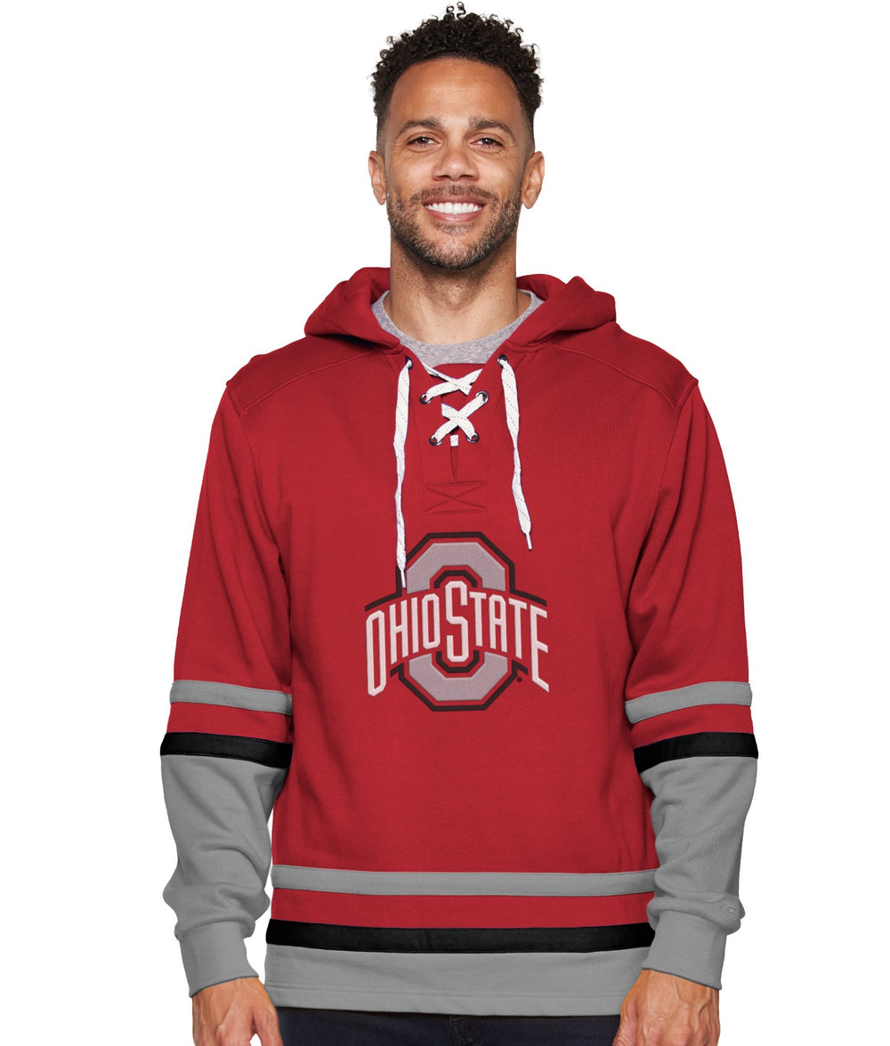 Men's Ohio State Buckeyes Ringing Lace Up Fleece Hoodie