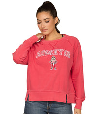 Women's Ohio State Buckeyes Romantic Oversized Fleece Pullover