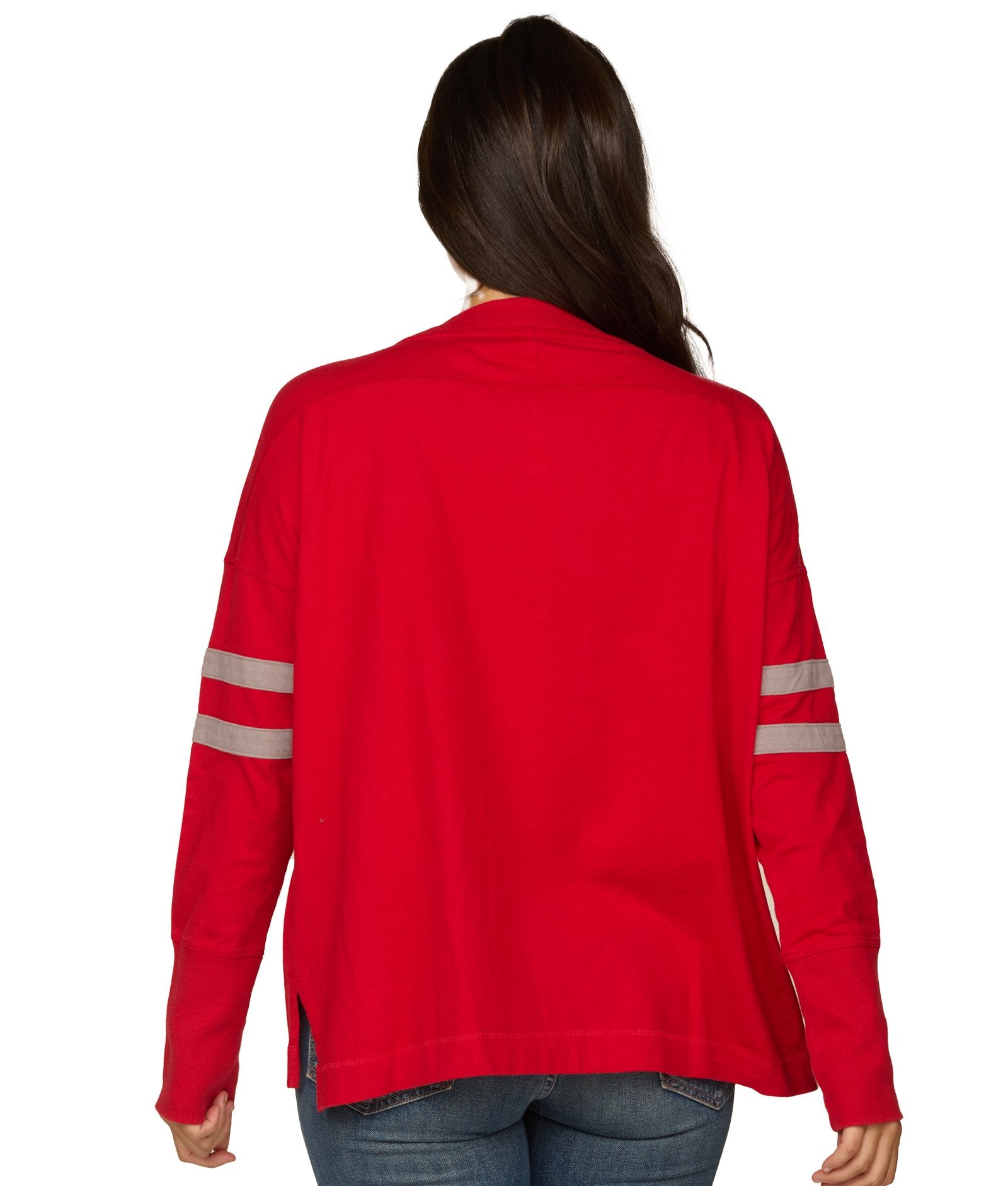 Women's Ohio State Buckeyes Violet Oversized Long Sleeve Knit Top