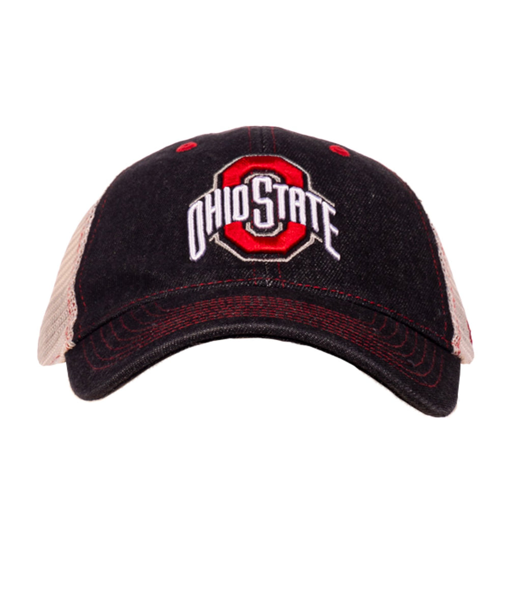 Ohio State Buckeyes Wrangler Denim Trucker Adjustable Hat