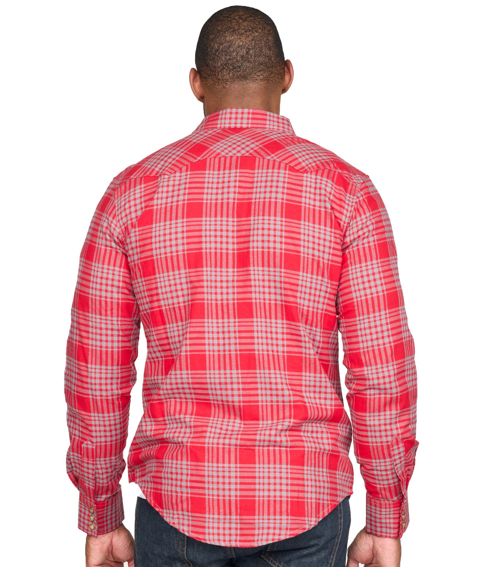 Men's Ohio State Buckeyes Wrangler Plaid Western Snap Up Shirt