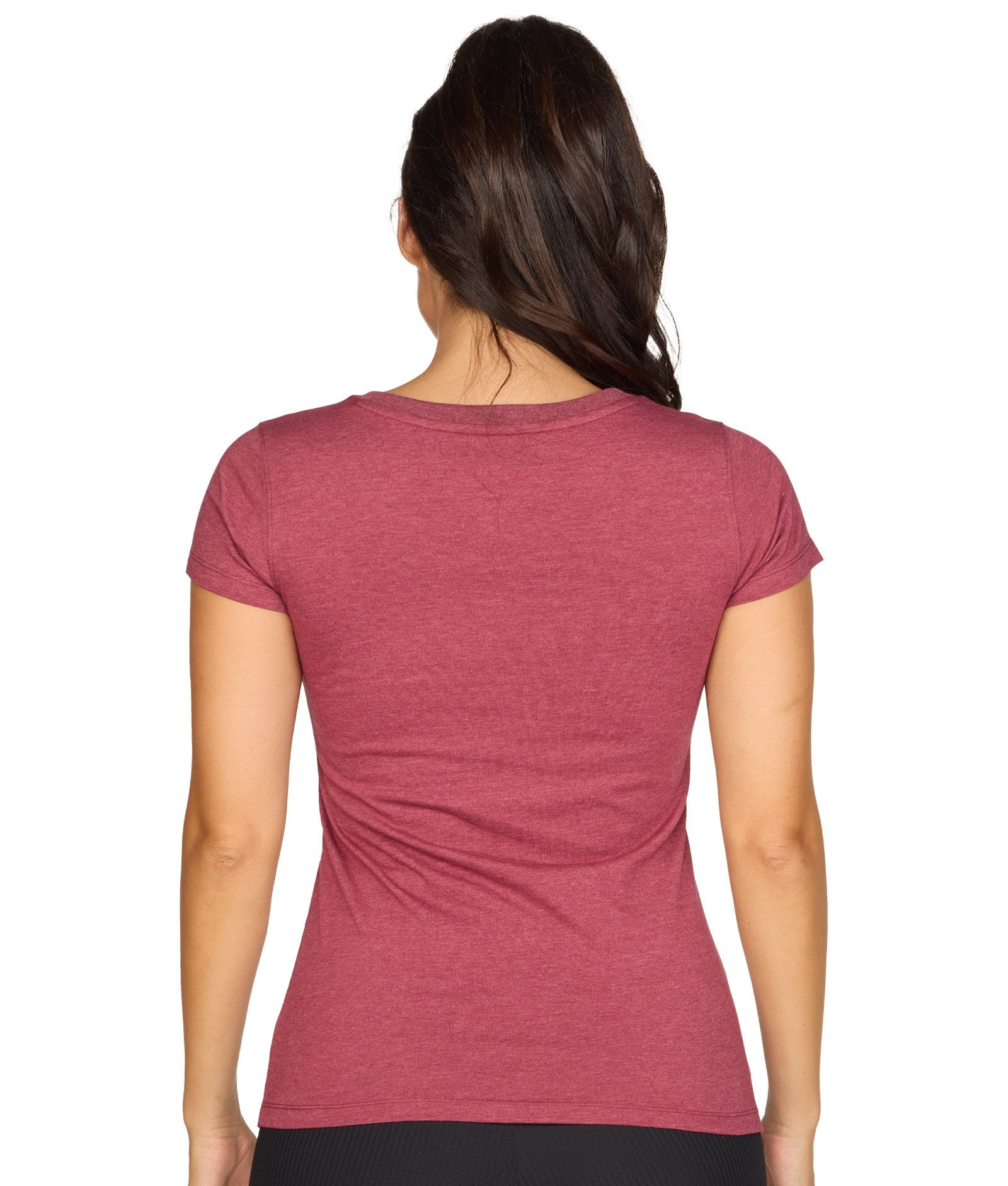 Tシャツ・カットソー HUECLOSET Athleisure V Neck Short T-Shirt 25KERO369 HUE Women's Basic Short Sleeve V-Neck T-Shirt for Lounging