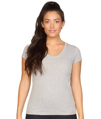 Women's Heather Grey Playbook Short Sleeve V-Neck Tee