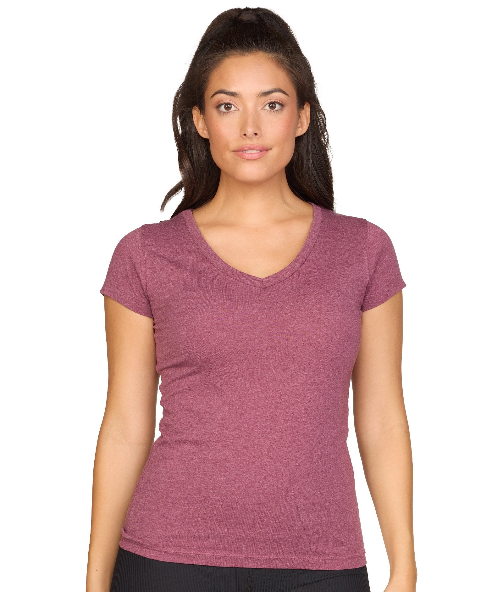 Women's Maroon Playbook Short Sleeve V-Neck Tee