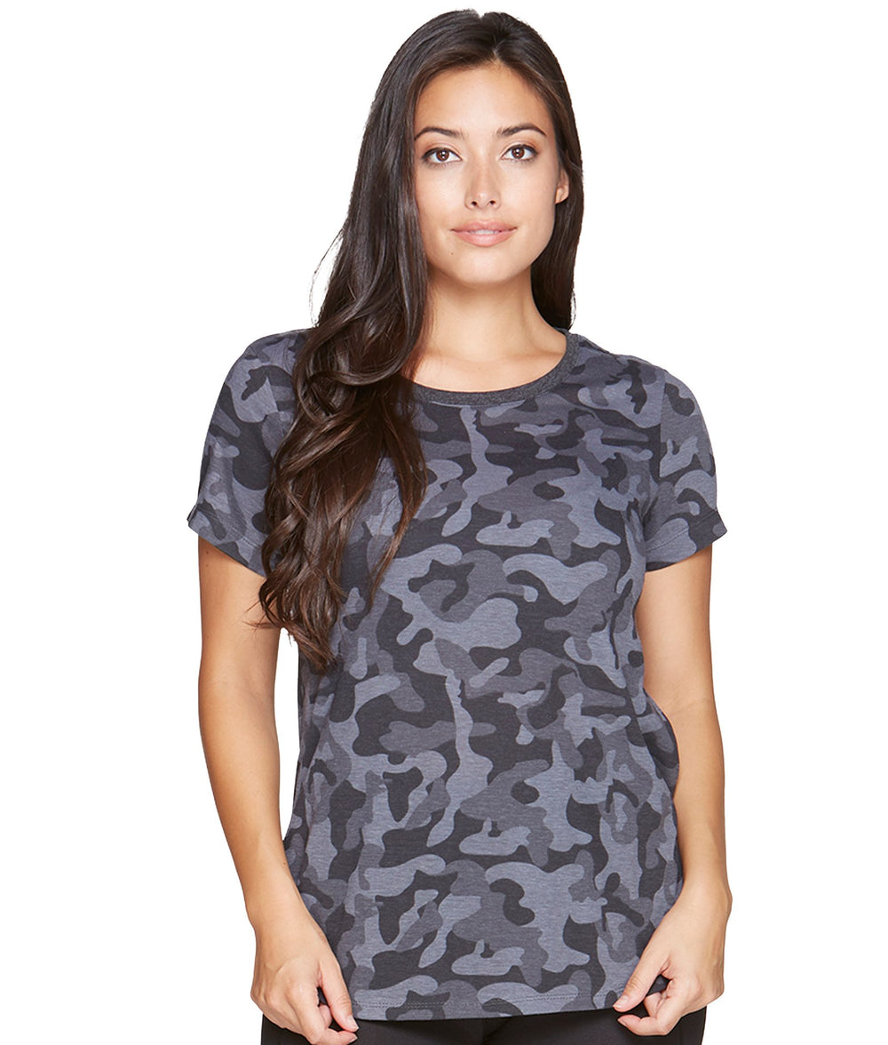 Women's Black Camo Printed Myla Tee