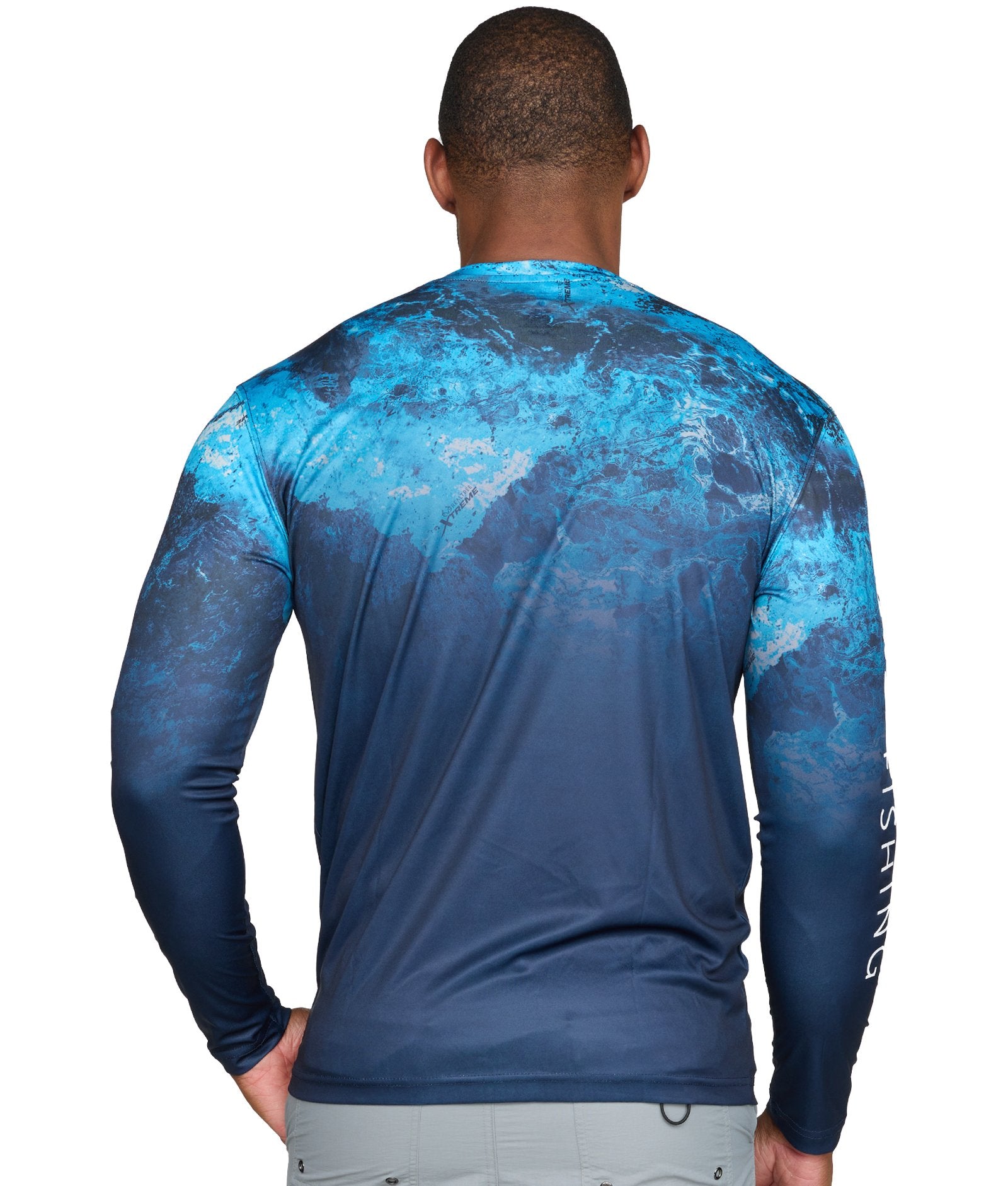 Men's Realtree Xtreme Dark Blue Cambria Performance Long Sleeve Tee