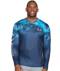 Men's Realtree Xtreme Dark Blue Cambria Performance Long Sleeve Tee