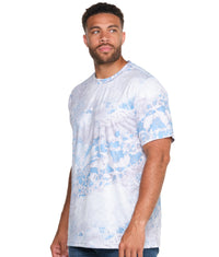 Men's Realtree Wav3 Blue Grey Essential Performance Short Sleeve Tee