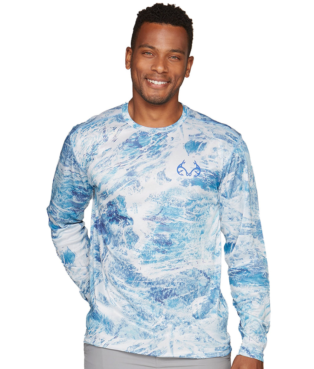 Ocean & Coast, Shirts, Ocean Coast Mens Fishing Shirt Realtree Aspec  Short Sleeve Gray White Sz Xl