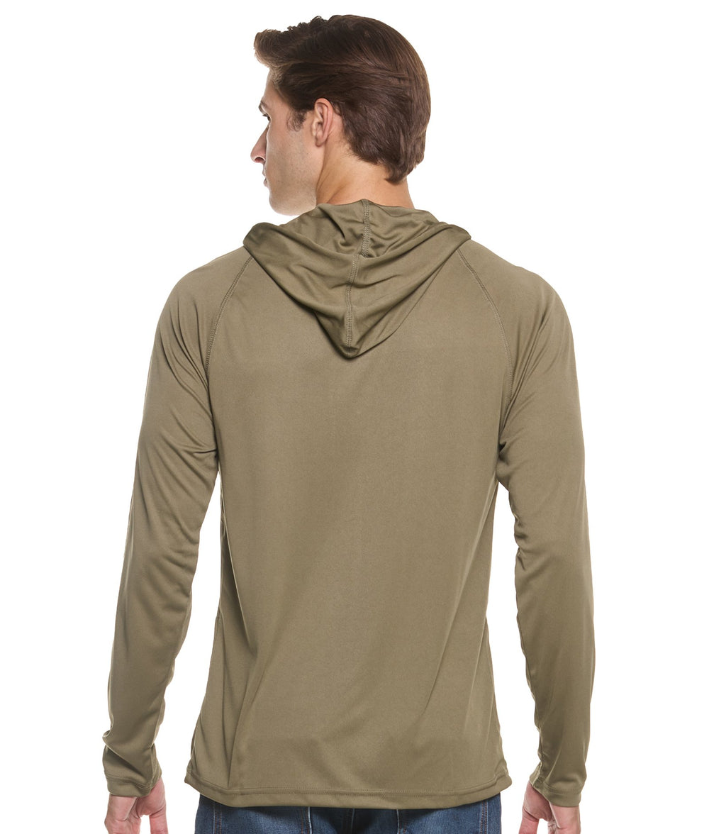 Men's Realtree Olive Khaki Lodge Performance Hooded Windshirt