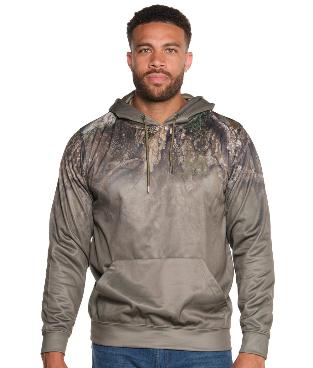Men's Realtree Olive Khaki Strike Performance Fleece Hoodie
